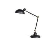 Büroleuchte Schwarz Metallgestell und Schirm verstellbar langes Kabel mit Schalter Industrie Look