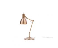 Büroleuchte Messing Stahl 44 cm verstellbarer Schirm Schwenkarm Kabel mit Schalter Industrie Look