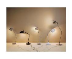 Büroleuchte Weiß Metallgestell und Schirm verstellbar langes Kabel mit Schalter Industrie Look