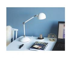 Büroleuchte Weiß Metall 60 cm Arm und Schirm verstellbar Kabel mit Schalter Industrie Look
