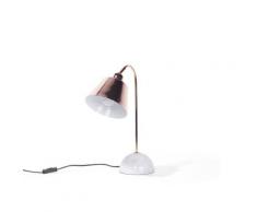 Büroleuchte Kupfer Metall 46 cm Marmorfuß Arm und Schirm verstellbar Kabel mit Schalter Modernes Design