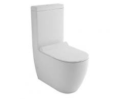 Stand WC Weiss mit Geberit Spülkasten Komplett Keramik Toilette inkl. WC-Sitz | Tiefspüler | geräuchlose leise Absenkung | Softclose WC-Set GEBERIT
