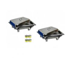 Airbrush-City 2er Set Edelstahl Speisenwärmer Warmhaltebehälter Chafing Dish