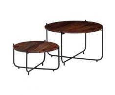 vidaXL Couchtisch-Set 2-tlg. Massivholz 60 x 35 cm