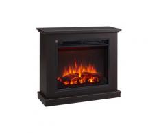 CrownFlame Elektrokamin Phanos - Elektrischer Kamin Mit Heizung, LED-Beleuchtung, 3D-Flammeneffekt & Fernbedienung - Standkamin - Dunkelbraun