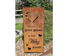 Edelrost Schild Spruchschild Stele Der so ganz. Höhe 120 cm + 30 cm Erdspieß Breite 54 cm