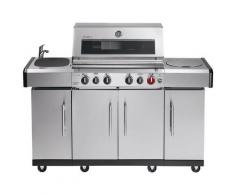 Enders Gasgrill KANSAS PRO 4 SIK Profi Turbo, 4 Brenner + Infrarot, Kocher, TURBO ZONE, HEAT RANGE, SIMPLE CLEAN, Aussenküche, Grillwagen #8711