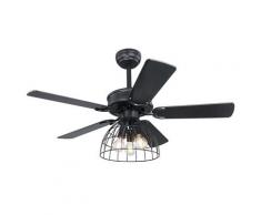 Deckenventilator Sallie Schwarz 106 cm mit Licht Schwarz