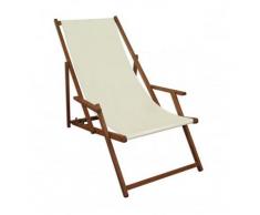 Liegestuhl weiß Gartenliege klappbare Sonnenliege Deckchair Strandstuhl Holz Gartenmöbel 10-303