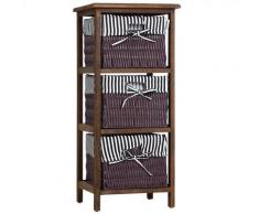Casaria Korbregal Standregal Bad Holz Braun Weiß