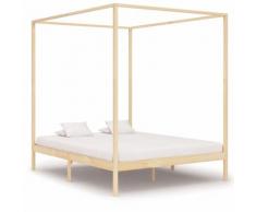 vidaXL Himmelbett-Gestell Massivholz Kiefer 160 x 200 cm