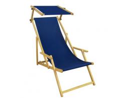 Liegestuhl blau Gartenliege Sonnenliege Sonnendach Strandstuhl Buche klappbar 10-307 N S