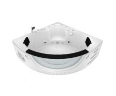 Whirlpool Pool Badewanne Eckwanne Wanne W06-SC 152x152cm mit Farblicht, aktive Schlauch-Reinigung