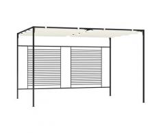 vidaXL Pavillon mit Ausziehbarem Dach 3x4x2,3 m Cremeweiß 180 g/m²