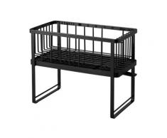 Yamazaki Abtropfgestell 2 Ebenen Abtropfschale Abtropfgitter Abtropfkorb Geschirr Metall schwarz 04387