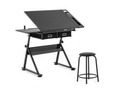 Fromm & Starck Zeichentisch - 115 x 60 cm - neig- und höhenverstellbar - mit Hocker
