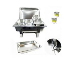 Airbrush-City 11 tlg. SET Edelstahl Speisenwärmer Warmhaltebehälter Chafing Dish