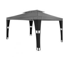 tectake Rattan Garten Pavillon Mona 3x4m - schwarz/anthrazit - 403263