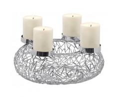 Adventskranz Milano, Edelstahl glänzend vernickelt, Durchmesser 53 cm