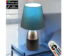 Nacht Tisch Lampe Fernbedienung Textil Touch Lese Leuchte grau dimmbar im Set inkl. RGB LED Leuchtmittel