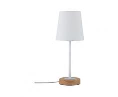 Paulmann Neordic Stellan Tischleuchte max. 1x20W Tischlampe für E27 Lampen Nachttischlampe Weiß/Holz 230V Stoff/Metall/Holz ohne Leuchtmittel 79636