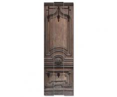 ARTlland Wandgarderobe Holz Design mit 5 Haken Garderobe mit Motiv Alte, massive Tür Größe: 45x140 cm