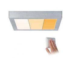 Paulmann LED Panel Carpo eckig incl. 1x16 Watt dimmbar Deckenlampe Chrom matt Deckenleuchte Metall Wohnzimmerlampe 2300 K 79800