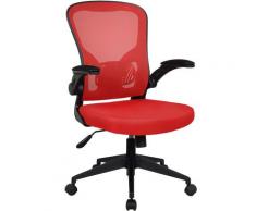 Bürostuhl Ergonomisch Drehstuhl Schreibtischstuhl Mesh Netzstoff office Stuhl Schwarz / Rot ohne Kopfstütze