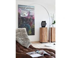 SalesFever Bogenlampe 208 cm | höhenverstellbar | Ø Lampenschirm 30 cm | echter Marmorfuß | B 155 x T 30 x H 208 cm | chrom