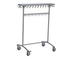 Rollgarderobe Kleiderständer, 975 x 592 x 1.215 mm, Traglast 30 kg, Grau