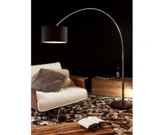 SalesFever Bogenlampe 210 cm | Ø Lampenschirm 35 cm | echter Marmorfuß | B 180 x T 38 x H 210 cm | schwarz
