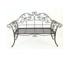 DanDiBo Gartenbank 111183 2 Braun Bank 146 cm aus Schmiedeeisen Metall Sitzbank Parkbank