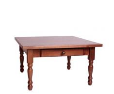 pemora Couchtisch mit Schublade Wohnzimmer-Tisch Holztisch Gastronomie FRANCA PF Kiefer massiv 80x80 cm