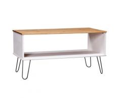 vidaXL Couchtisch New York Range Weiß Helles Holz Massivholz Kiefer