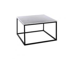 SIT Möbel Couchtisch quadratisch | Tischplatte Marmor weiß | Gestell Metall schwarz | B 75 x T 75 x H 48 cm | 01053-24 | Serie THIS & THAT