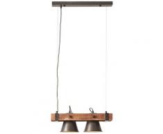 BRILLIANT PLOW Pendelleuchte 115 cm Metall / Holz Schwarz stahl / holz 2-Flammig, 82172/46