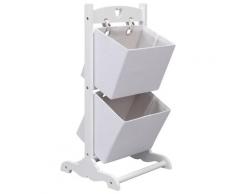 vidaXL 2-stufiges Korbregal Weiß 35 x 35 x 72 cm Holz