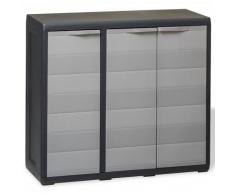 vidaXL Gartenschrank mit 2 Regalen Schwarz und Grau