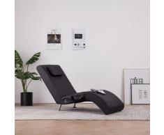 vidaXL Massage Chaiselongue mit Kissen Braun Kunstleder