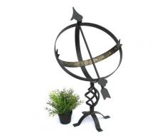 Sonnenuhr Schwarz aus Metall Schmiedeeisen Wetterfest 72 cm Gartenuhr Uhr Garten