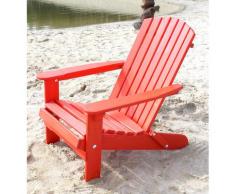 DanDiBo Strandstuhl Holz Rot Gartenstuhl klappbar Adirondack Deckchair
