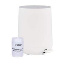 Zone Denmark Nova Pedaleimer Mülleimer Kosmetikeimer Badeimer Treteimer 5 Liter weiß inkl 1 Rolle Beutel 330132-S01