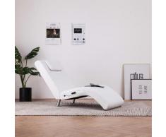 vidaXL Massage Chaiselongue mit Kissen Weiß Kunstleder