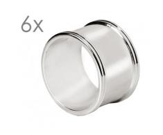 6er Set Serviettenringe Madrid, edel versilbert, Durchmesser 4 cm