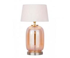 Tischlampe Tischleuchte ø 30 x H 52 cm Dekolampe Nachttischlampe Glas mit Metallsockel gold