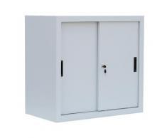 Schiebetürenschrank Schiebetüren Büro Aktenschrank Sideboard aus Stahl Lichtgrau 750 x 800 x 450 mm (H x B x T) 550080