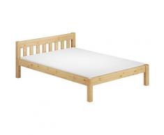 Futonbett Einzelbett Massivholzbett 120x200 Kieferbett natur Rollrost Matratze 60.38-12 M
