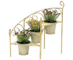 DanDiBo Blumentreppe Metall 38 cm Blumenständer mit 3 Töpfe 96098 Gelb Blumenständer Blumensäule Pflanzenständer Ablage