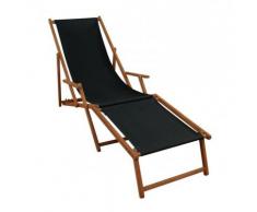 Liegestuhl schwarz Sonnenliege Fußteil Gartenliege Holz Deckchair Strandstuhl Gartenmöbel 10-305 F