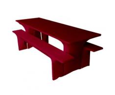 Gastro Uzal Hussen Set (3-teilig) für Bierzeltgarnitur Festzeltgarnitur Tischmaß 220 x 50 x 70 cm Bankmaß 220 x 25 x 50 cm Farbe: Bordeaux